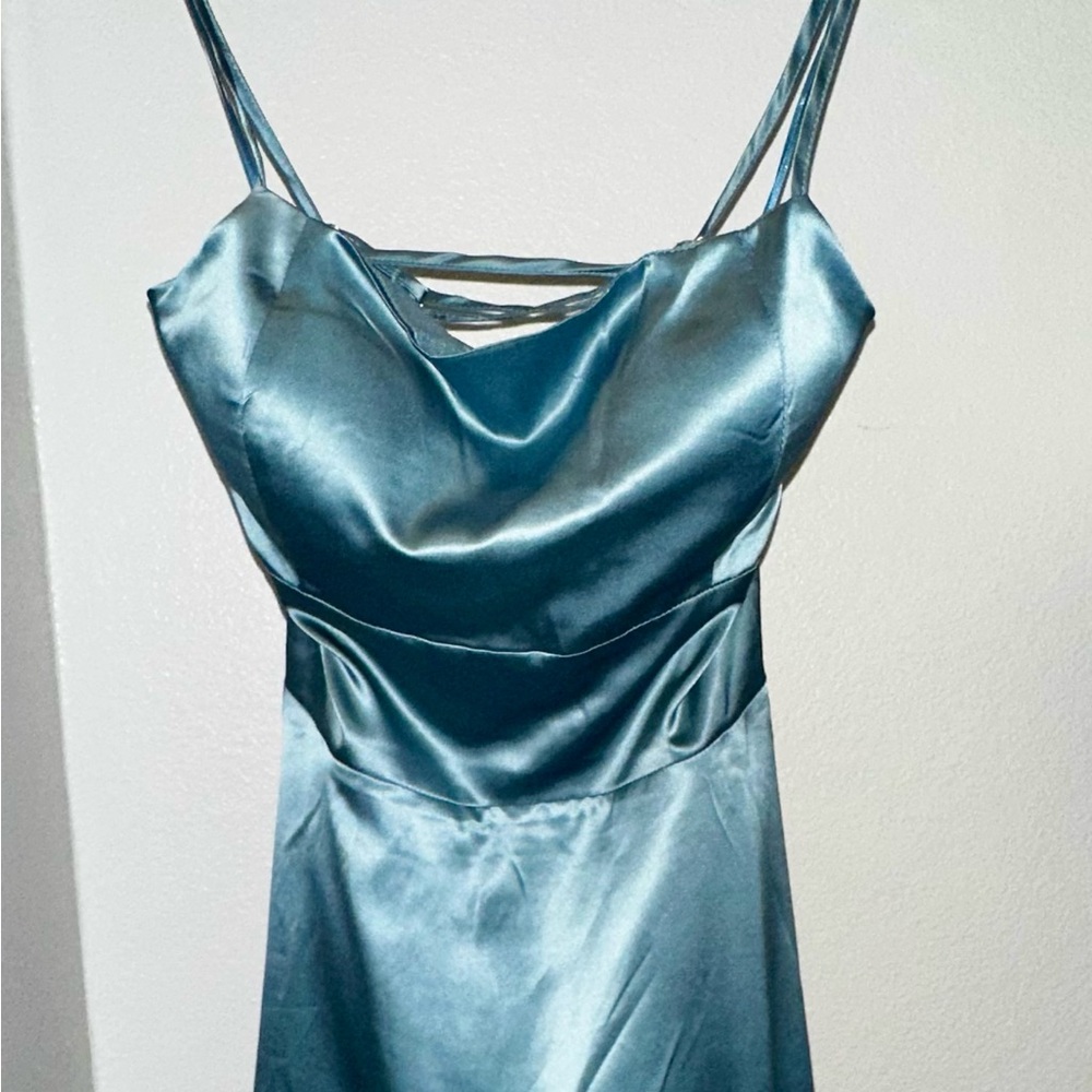 Altar'd State Teal Satin Dress